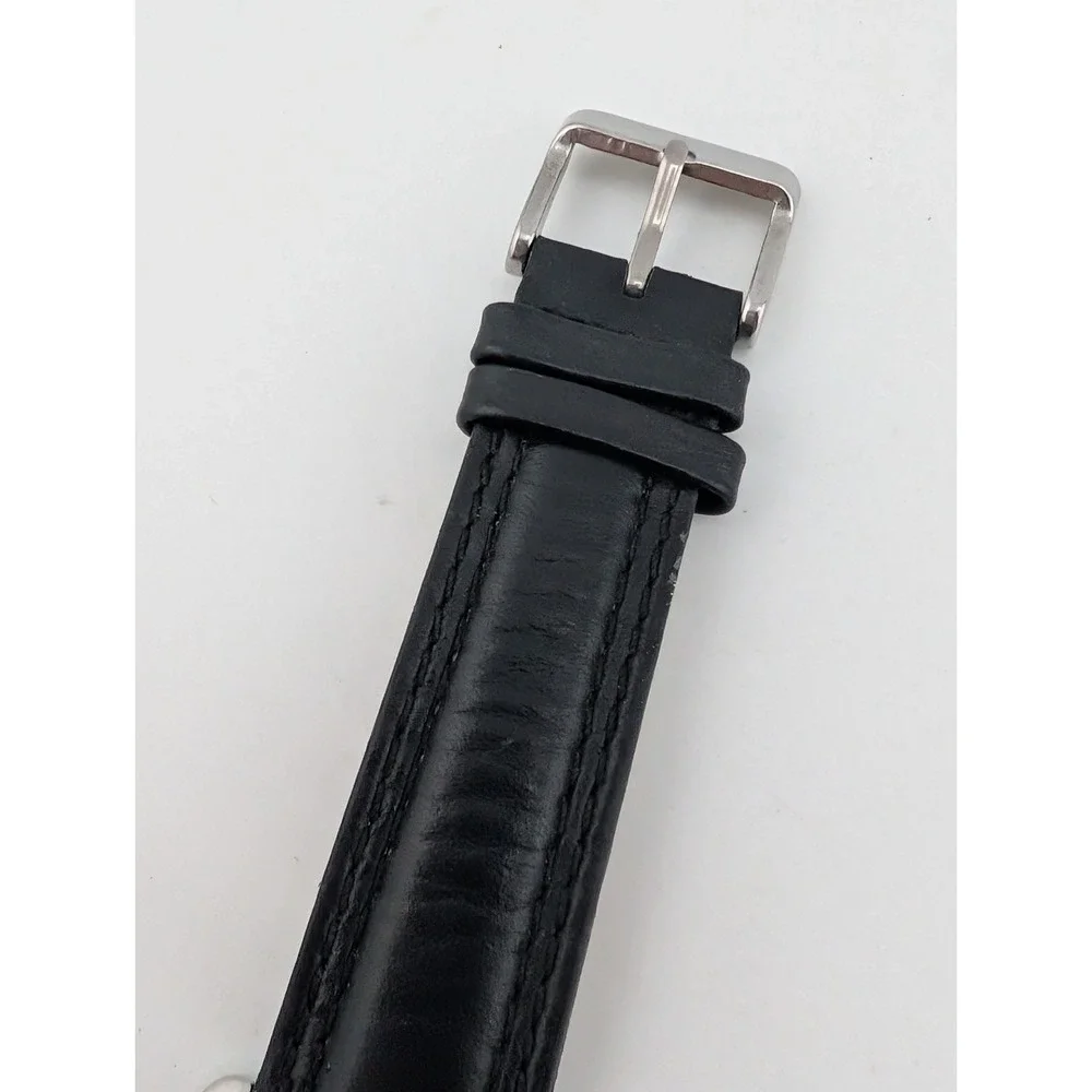 Ohio State Buckeyes Sun Time Men's Watch Black Leather Band- New Battery